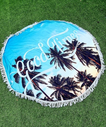 Good Times - picknickkleed - Strandlaken - Badlaken - Handdoek - Rond kleed