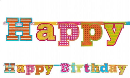 PARTYDECO - Veelkleurige Happy Birthday slinger