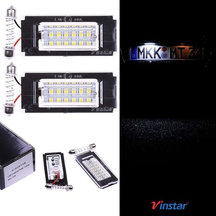 LED Kentekenplaatverlichting - Nummerplaat Lampen - Auto Verlichting - E-keurmerk - 18 LEDs - Wit Licht