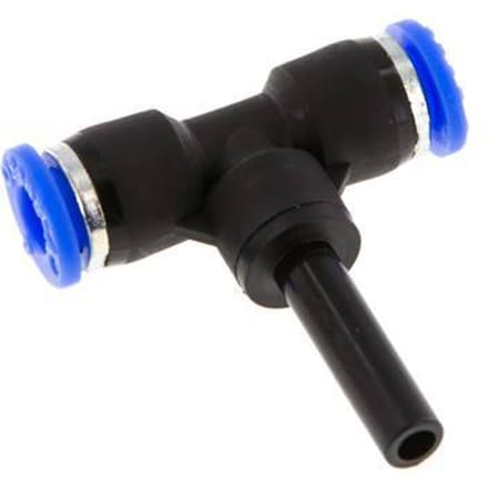 6mm x 6mm T-koppeling PBT Insteekfitting Plug NBR [2 Stuks]