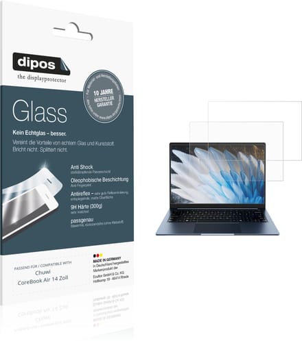 dipos – 2x Matte Pantserfolie geschikt voor Chuwi CoreBook Air 14 Zoll | 9H Screenprotector