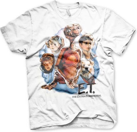 E.T. Heren Tshirt -S- Retro Poster Wit
