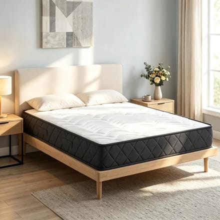 Traagschuim Matras 160x200 - Tweepersoonsmatras 20 cm Dik - Drukverlagend - Ademend Polyester - Wit/Grijs
