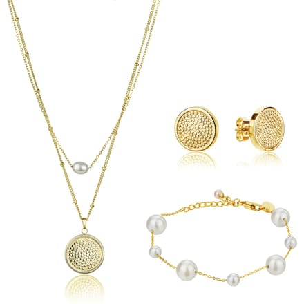 Ketting, armband en oorbellen set Isabella Ford Hilda Pearl