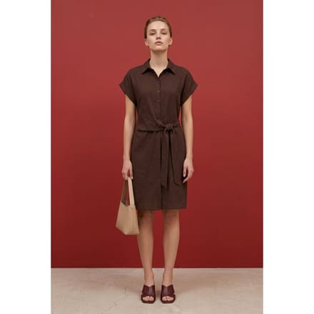 Katoenen Poplin Mini Overhemdjurk
