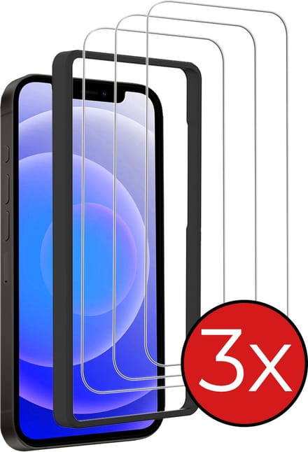 Screenprotector - 3 Stuks - Geschikt voor Apple iPhone 12 Pro - Met Installatie Frame - Beschermglas - Gehard Glas - Tempered Glass - Screen Protector