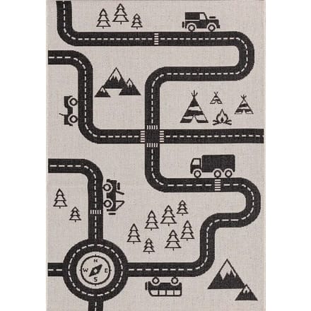 Kinderkamer tapijt Yellow Tipi Car Road