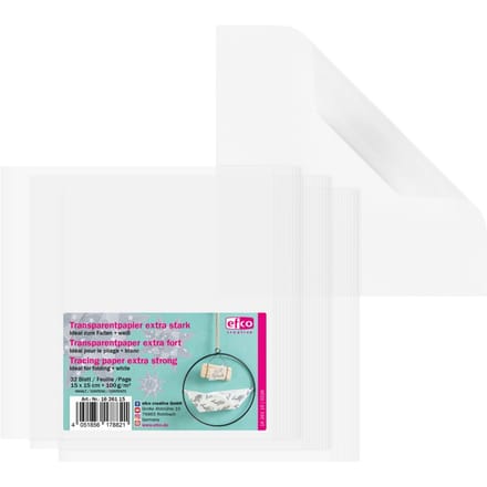 Vouw transparant papier "Extra sterk" - 15 x 15 cm