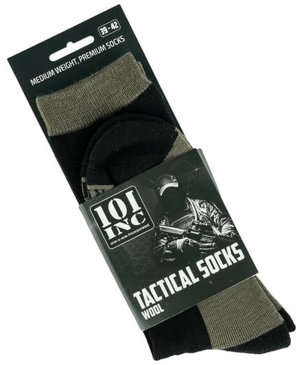 101INC Tactical sokken wol zwart/groen 38