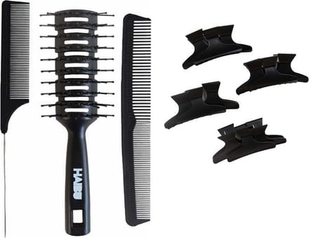 Haibu Essentials Kappersset - Haarborstel - Knipkam - Puntkam - Haarclip