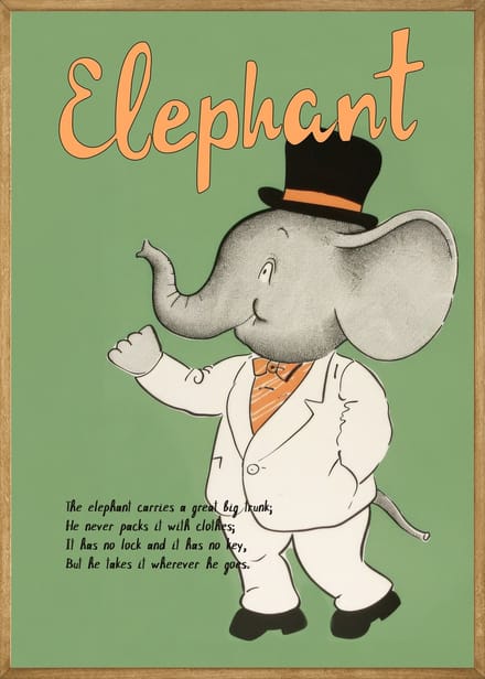 Meneer Olifant Poster - 21x30 cm