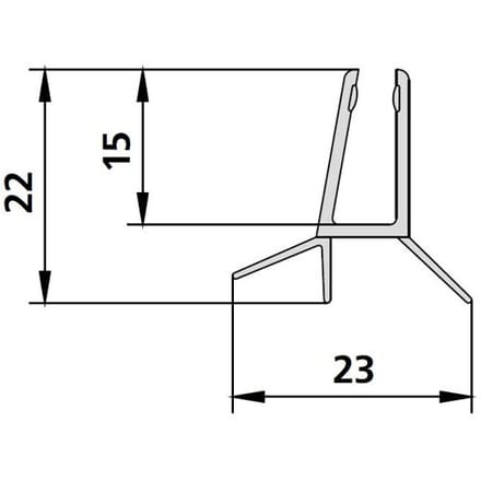 Kermi sealing strip for Ibiza 2000 swing door with offset pivot 2534102
