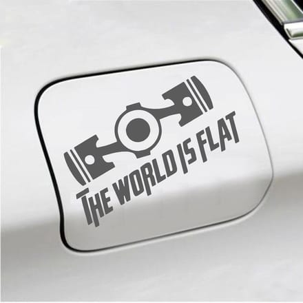Bumpersticker - The World Is Flat - 14 X 19 - Antraciet