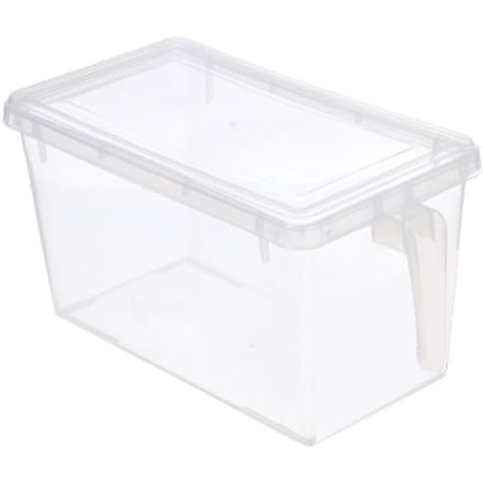 Koelkast Voedseldoos Transparant Rechthoekig Stapelbaar Koelkast Voedselopbergcontainer met Deksel Handvat white