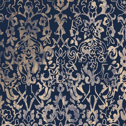 Next vliesbehang Majestic Damask blauw 10mx52cm