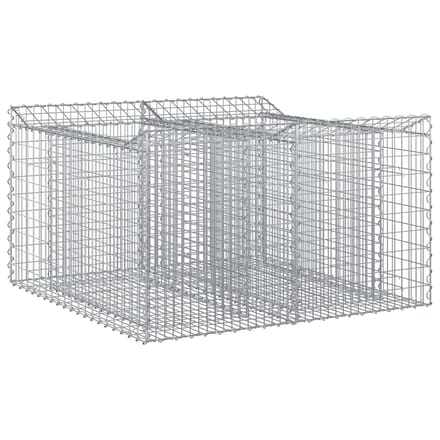vidaXL - Gabion - verhoogd - bed - 100 - x - 100 - x - 60 - cm - Gegalvaniseerd - staal