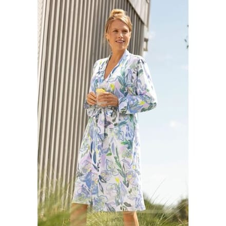 Hajo dames kamerjas bloemen - Wit - Maat - 36/38