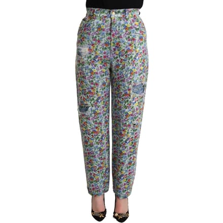 Bloemenprint Versleten Jeans Pan72791