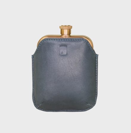 Platvink koper / leer Navy