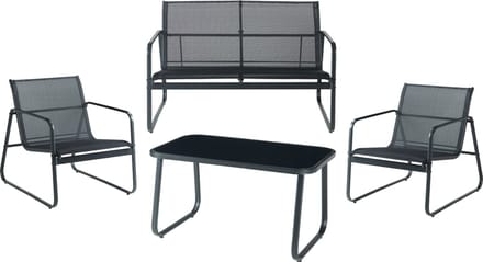 Tuinset 4-delig Anzi loungeset zwart