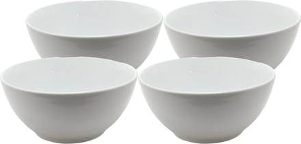 Svenska Living Kommetjes - 4x - dessert ontbijt soep - aardewerk - D18 x 8 cm - wit - voedsel serveer schaaltjes