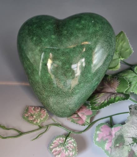 Urn - Keramiek - Hart - Groen-Marmer - 800ml - 1 as-kamer - Hand-made
