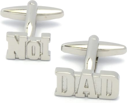 Manchetknopen - Number One Dad No1 Zilverkleurige Tekst