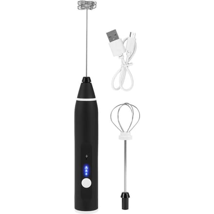 3 Snelheden USB Oplaadbare Elektrische Melkopschuimer Handheld Koffiemixer Roerder Eierklopper L white