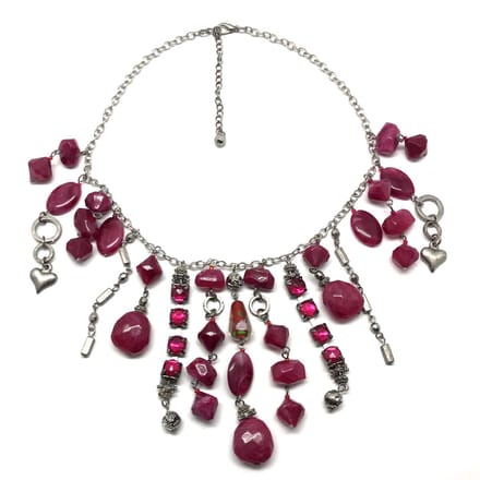 Behave - Ketting - Rood - Harten - Met stenen - Dames - 45 cm