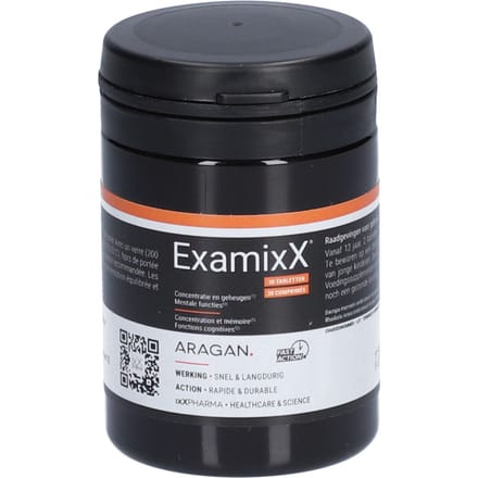 ixX Pharma ExamixX | Geheugen, concentratie Bacopa & Rhodiola 30 Gecomprimeerde tabletten