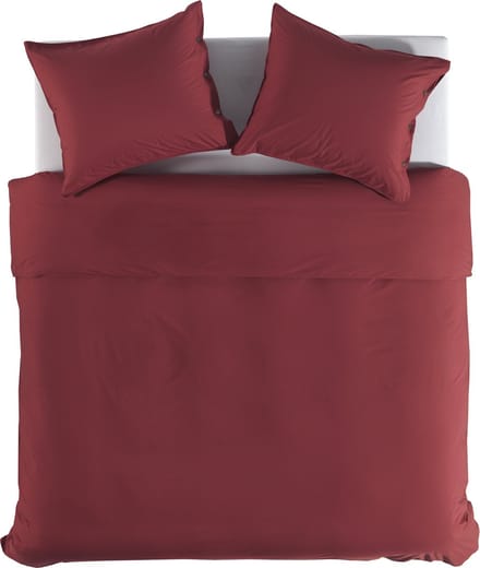 Yellow Percale Dekbedovertrek - Litsjumeaux - 240x200/220 cm - Spicy Red