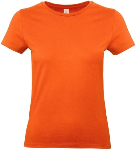 B&C T-shirt - dames - oranje - ronde hals - katoen - basic S