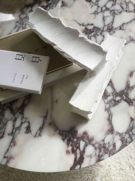 New Works Florence Coffee Table - white viola marble