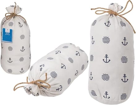 Stoffen Deurstopper - Deurblokker - Deuren Open Houden - Modern Maritiem Design - 12 x 27 cm - Wit