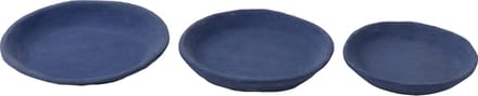 J-Line schaal - papier maché - blauw - set van 3