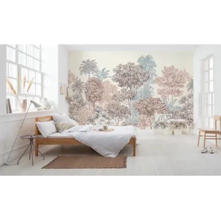 Fotobehang Painted Trees - Meerkleurig - 2,80m X 400cm