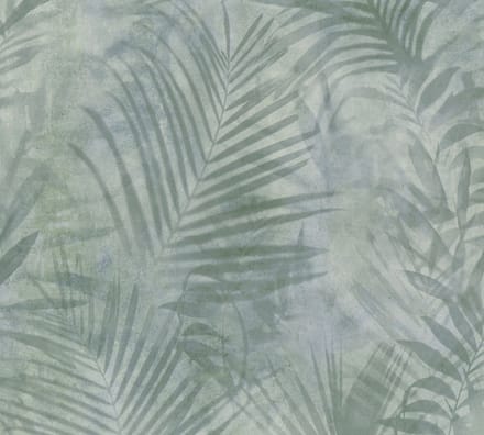 PALMBLAD BEHANG | Botanisch - grijs groen - A.S. Création AS Neue Bude 2.0 editie 2