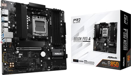 ASRock B850M Pro-A - Moederbord - Micro ATX - AMD B850 - Socket AM5 - DDR5 - Realtek ALC1220 - Wi-Fi 7 - Realtek 2.5G LAN