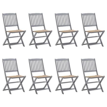 vidaXL - Inklapbare - stoelen - 8 - st - met - kussens - massief - acaciahout