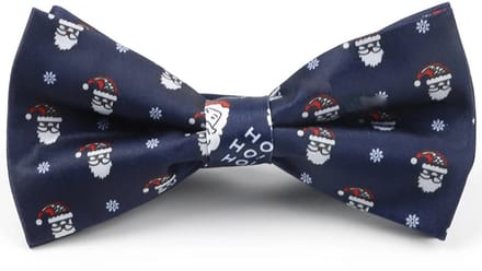 Sorprese Vlinderdas - Kerst Strik - 100% Zijden - Blauw - Kerstman - Vlinderstrik - Model 8