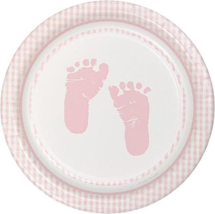 Bord Baby girl voetjes 22cm 8 stuks