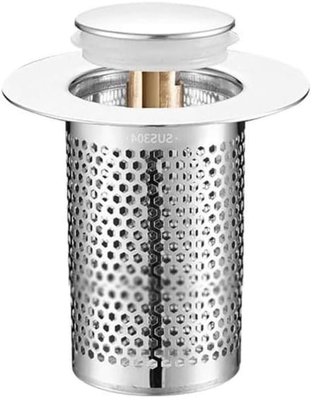 Gootsteenstop met Zeef - Afvoerplug - Verstopping Voorkomen - 2-in-1 Ontwerp - 35-55mm Diameter - Zilver