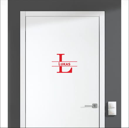 Deursticker Met Naam -  Lukas - Rood