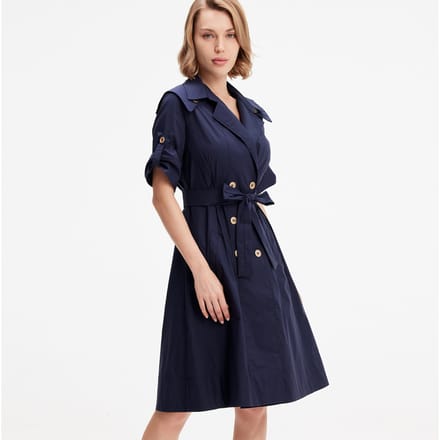 Katoenen trench-coat jurk