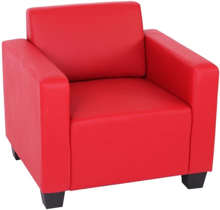 Modulaire loungestoel Lyon, kunstleer ~ rood