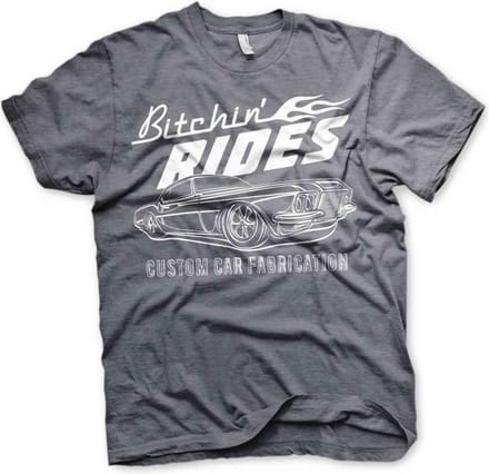 Bitchin' Rides Heren Tshirt -L- Custom Car Fabrication Grijs