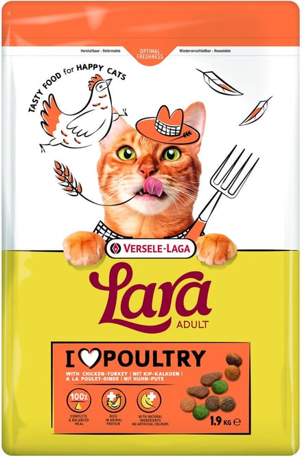 Lara Adult Kip&Kalkoen - Kattenvoer - 1.9 kg