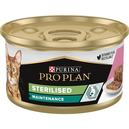 24x85g Sterilised Tonijn & Zalm Purina Pro Plan Kattenvoer