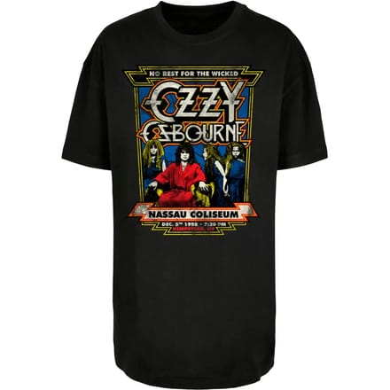 Dames-T-shirt oversized Merchcode Osbourne - No Rest For The Wicked