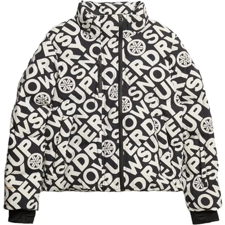 Superdry SKI BOXY PUFFER JACKET Dames Wintersportjas - Superdry Monogram Black - Maat S